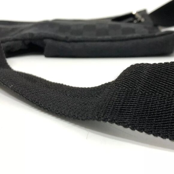 Auth GUCCI 28566 GG body bag Belt bag Waist Pouch Black/SilverHardware